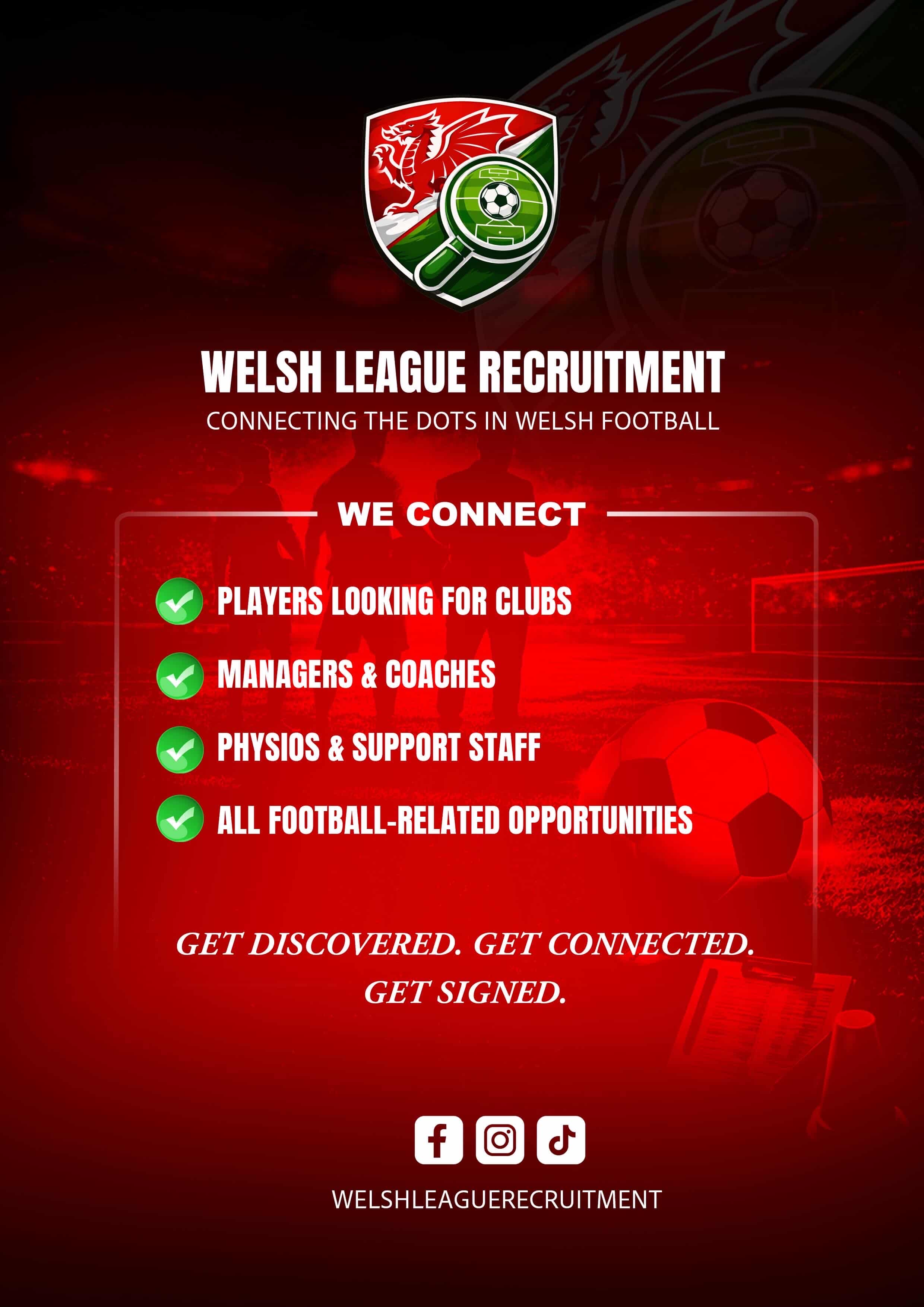 Welsh League Recruitment - Connecting Players, Managers, Coaches and Support Staff